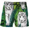 Pantaloncini da uomo 2024 uomini estivi modello tigre stampa 3D streetwear sport da spiaggia pantaloni da bagno casual abbigliamento maschile