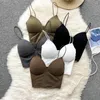 CAMISOLELE TOBLES 2024 Panie Seksowne V- Szyjka Push Up Up Camisole Slim Fit Bra z podkładkami klatki piersiowej Przycięte pępek