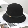Berets Women Breathable Beach Cap Belt Decor Sun Hats Sunscreen Bucket Hat Fisherman Vacation Retro Summer Elegant