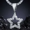 Luxury Hiphop Jewelry Fashion Charms Diamond VVS Moissanite Colorful Necklace 925 Silver Starburst Pendant