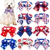 Hundkläder 30/50st American Independence Day Style Pet Bow Tie Products Små krage tillbehör