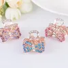 Hair Clips 1PC Crystal Rhinestone Flower Claw Hairpins Ornaments Butterfly Hairgrip For Kids Girl Styling Accessories