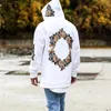 Design New Flower Print Hoodies Men Hip Hop Side Split Sweathy Sweethirts Sweet Hotlowed Pullover à manches longues Tops1