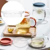 Dinnerware Sets Tea Pot Glass Lid Clear Teacup Household Teapot Cover Kettle