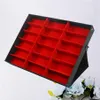 18 Grid Zonnebrillen Organizer Glazen Vitrine Standhouder Brillen Brillendoos Rood Rood Zwart3156