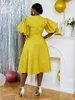 Plus Size Dresses Vintage Women A Line Crew Neck Cut Out Puff Sleeve Pleated Jacquard Classy Party Homecoming Ball Gowns