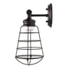 Lampada da parete Shinetime 1 luce industriale con gabbia metallica, stile rustico rustico, per bagno, soggiorno, cucina (bronzo)