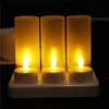 6 светодиодных ночных перезаряжаемых беспламенных чайных свечей для рождественских вечеринок, электронных свечных ламп T200108271M