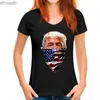 Erkek Tişörtleri Başkanı Donald Trump W America Bandana Rasyal ABD Hip Hop Street T-Shirt Leisure O-Neck Style Baskı Gevşek Camisetas T-Shirts 240130