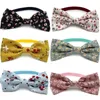 Dog Apparel 10 Pcs Bowties With Flowers Pattern Handmade Pet Puppy Collar Neckties Cat Grooming Accessories Supplies