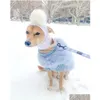 Hundebekleidung Designer-Kleidung Luxus-Pelzpullover Rosa Blau Lila Hochwertige warme Strickwaren für Welpen haarlose Katzen Mode Cat Drop Dhuxu