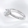 Rings Smyoue Real 0.53ct Moissanite Wedding Ring 여성을위한 스털링 실버 라운드 화려한 다이아몬드 솔리테어 약혼 반지 선물