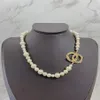 14 Style Pearl Chain Diamond Pendant Halsband Designer för kvinnor Ny produkt Eleganta pärlhalsband Wild Fashion Woman Halsband E258H