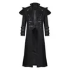 Trench da uomo Cappotto con risvolto color block Medievale Royal Gothic Steampunk Cosplay per Halloween Performance sul palco Retro abbinamenti di colori