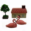 Dekorativa figurer Flamingo Lover Souvenir Decoration Miniature Bird Animal Figurin PVC Craft Mini Garden Decor Home Ornament DIY