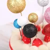 Ferramentas de bolo 20 peças bolas de pérola coloridas diy inserção topper cartão presente copo papel palito festa casamento decoração de aniversário