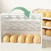 Bouteilles de rangement rotatives à 30 grilles, boîte à œufs, 3 niveaux, réfrigérateur, organisateur d'œufs, conteneur peu encombrant, support de cuisine, étui