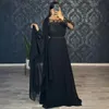 Hunter Green Mother of the Bride Gowns Chiffon Mother's Dress for Marriage Bride Sheer Neck Long Sleeves Beaded Gowns for African Black Women MD036