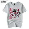 Herr t-shirts tanjiro kamado nezuko tryck tee skjorta kläder cool kitsune ingen yaiba kvinna tshirts kort ärm harjujuku anime demon slayer toppar q240130