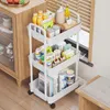 Kitchen Storage Multifunction Rolling Cart Rack With Lockable Wheels For Bathroom Painting Tools Organizers