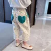 Pantaloni Pantaloni da bambino per ragazze Modello a cuore Ragazza Primavera Autunno Bambini Abiti stile casual