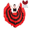 Stage Wear 2024 Polyester Satin Lisse Big Swing Carnaval Party Ballroom Costumes de danse du ventre Gypsy Femme Espagnol Flamenco Jupe Robe