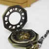 Taschenuhren Luxus Bronze Mechanische Uhr Für Männer Frauen Hohl Große Zahl Steampunk Fall Zifferblatt Fob Kette Anhänger Uhr Dropship