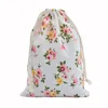 50pcs Linen Cotton Bag 10x14cm Muslin Cosmetics Gifts Jewelry Packaging Bags Cute Drawstring Gift Bag & Pouches1238v