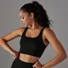 lu Yoga Sujetador para mujer Camiseta sin mangas ajustada para mujer Entrenamiento Fitness ll Sujetador Top Mujer Push Up Sin costuras Espalda cruzada Ropa interior deportiva sin mangas Correr Gimnasio Negro 6621