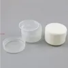 24 X 250g White Clear Plastic PP Powder Sample Jar Case Makeup Cosmetic Travel Empty Nail Art Jarfree shipping by Ernao