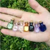 DIY Mini Glass Bottles With Corks Little Rectangle Jars Cute Pendants Vials Gifts Mixed 7 Colors Cfuvb