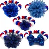 Dog Apparel 12pcs American Independence Day Pet Bow Tie Hair Ball Necklace Collar Cat Bowties Neckties Grooming Accessories