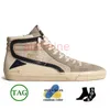 Top Fashion Handcrafted Mid Ball Star Designer Shoes Italy Brand Slide Casual Flat Upper Silver Gold Vintage Glitter Trainers Calfskin Flash Sneakers Platform