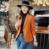 Costumes pour femmes Grande taille Bureau Dames Slim Formelle Blazer Femmes Beige Orange Noir Femme Travail Business Wear Veste pour l'automne hiver Y2K