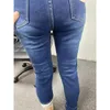 Thermische jeans voor dames Wintersneeuw Warme pluche stretchjeans Lady Skinny Thicken Fleece Denim Lange broek Retro blauwe potloodbroek 240124