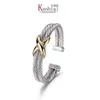 Bracelet Dy Double ed Wire Cross Women Fashion Trend Platinum Plated Color Hemp x Bracelet Ring Opening Jewelry271E