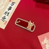 Haarspeldjes Clip Leuke Creatieve Chinese Jaar Haarspeld Accessoires Voor Vrouwen Dierenriem Draak Rode Strass