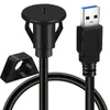 1 m 2 m kleiner USB 3.0-Stecker auf Typ-C-Buchse, Unterputz-Panel-Verlängerungs-Datenkabel für Auto, LKW, Boot, Motorrad, Armaturenbrett