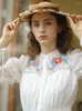 Partykleider LYNETTE'S CHINOISERIE Frühling Sommer Frauen Französischer Stil Cottagecore Mori Mädchen Blumenstickerei Rüschen Chiffon