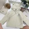 Casacos de casacos casaco de lambhair para crianças bonecas de boneca estampa de casaco de capuz infantil de 100-160 cm de moda bebê outono quente designer de roupas infantis roupas