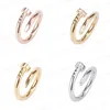 Новые дизайнерские любовные кольца для женских мужчин титановые стальные ногтя кольцо повседневное женское подарок с CZ Diamond Fashion Luxury Giftry