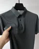 Summer new polo collar short sleeved T-shirt suitable for young and middle-aged people fashionable solid color embroidered T-shirt 240130