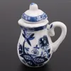 Linkarmbanden 1/12e eetwaren China keramiek theeservies poppenhuisminiaturen blauwe bloem