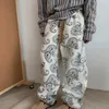 Nouveau pantalon en laine brodé de rue américaine mode motif Paisley pantalon résistant au froid Y2k vêtements de rue Extra Large 240130