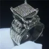 Majestic Sensation Ring 925 Sterling Silber Pave-Fassung Diamant Cz Verlobung Eheringe für Damen Herren Jewelry276c