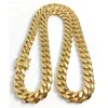 Colar banhado a ouro 18k de alta qualidade Miami Cuban Link Chain Colar masculino punk joias de aço inoxidável colares3140