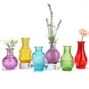 Vazolar Nordic Cam Çiçek Vazo Renkli Vintage Stiller Küçük Şişe Ev Dekoru Yaratıcı Mini Ofis Düğün Masa