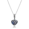 2020 Jul Sparkling Blue Moon and Stars Heart Necklace 925 Sterling Silver Jewelry Chain Pendant Halsband för kvinnor Män Q012226O