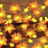ストリング10/20感謝祭の日ライトメープルの葉カボチャのLEDライトストリングフェアリーガーランド秋の結婚式のホリデーパーティーの装飾
