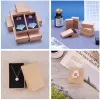 Anneaux 24pcs Retro Kraft Jewelry Boîte avec éponge à l'intérieur des boîtes en carton cadeau pour collier d'anneau